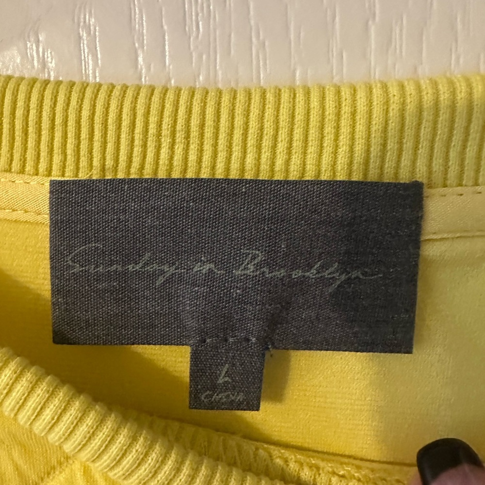Anthropologie Yellow Quilted Pullover - Picture 4 of 5